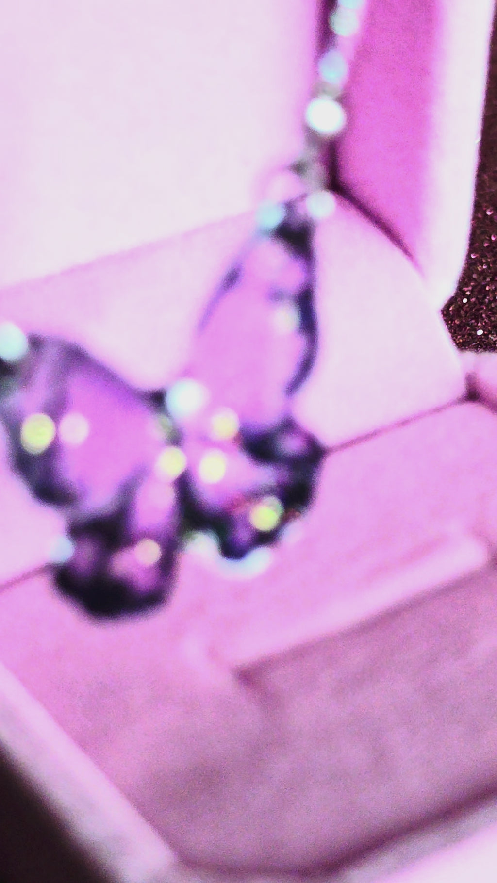 Collar Mariposa Lila — Cordón Iridiscente & Lágrimas de Cristal | Fairycore