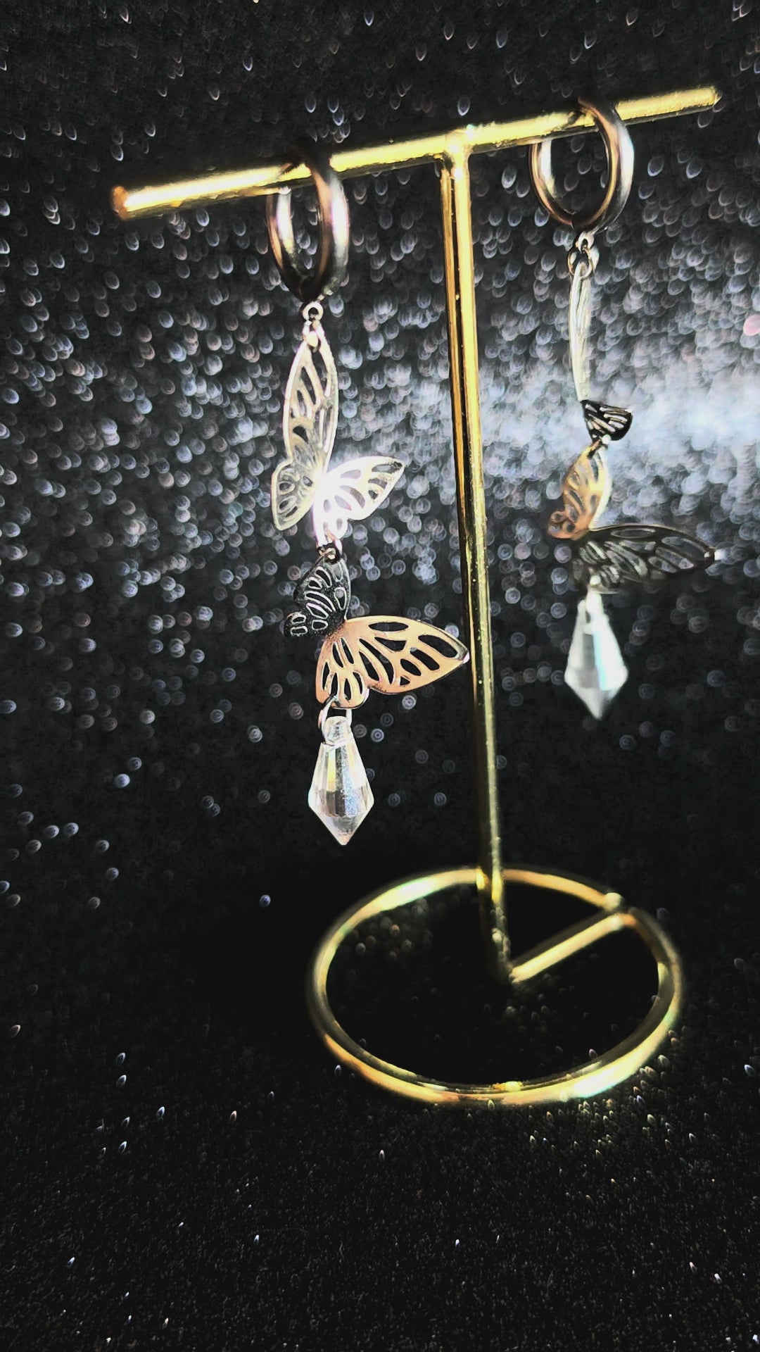 Pendientes Crystal Fairy – Acero Inoxidable con Cristales Iridiscentes | WitchBelyArt