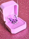Collar Mariposa Lila — Cordón Iridiscente & Lágrimas de Cristal | Fairycore