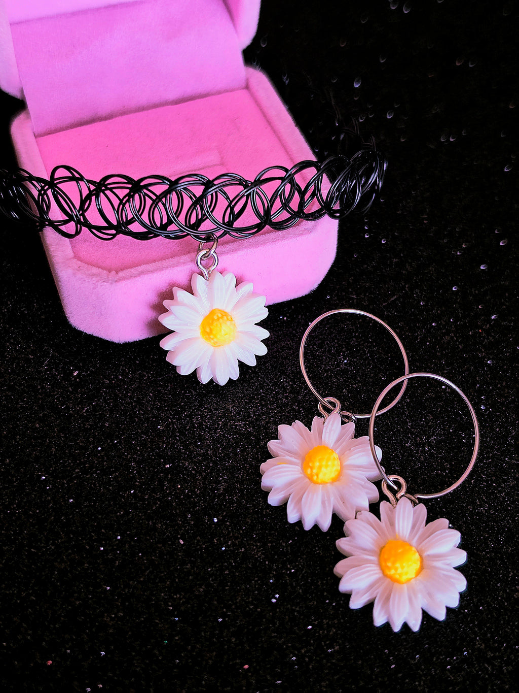 Conjunto Gargantilla y Pendientes de Margaritas Fairycore