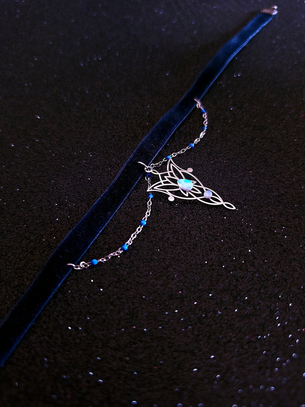 Gargantilla Evenstar – El Señor de los Anillos | Collar de Terciopelo Artesanal