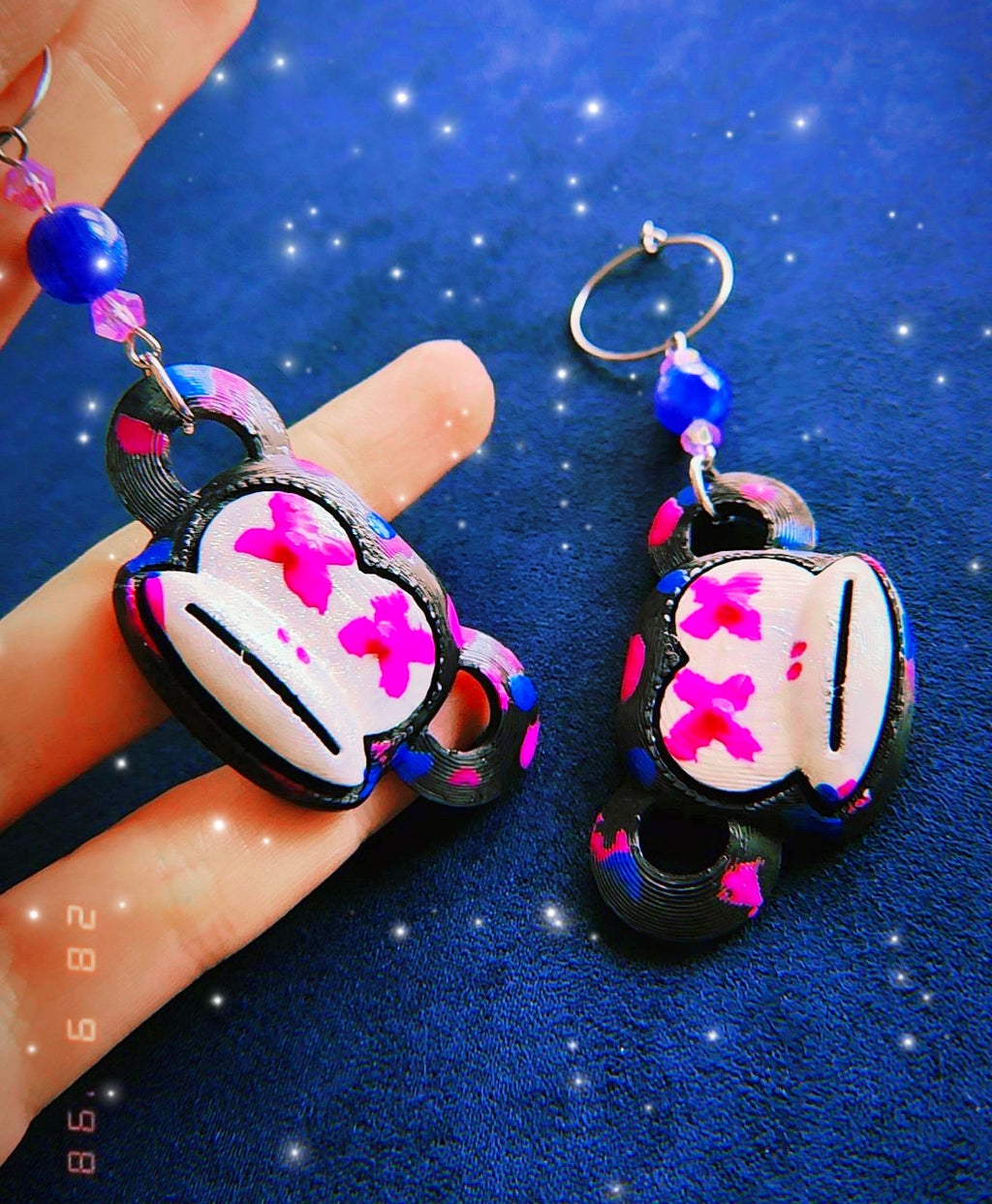 Pendientes Jinx Arcane – Acero Inoxidable y 3D Pintado a Mano | WitchBelyArt