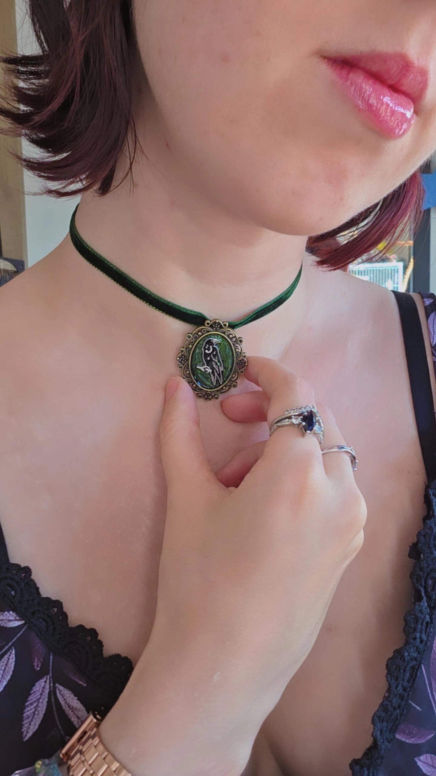 Gargantilla cuervo Goth Witchy